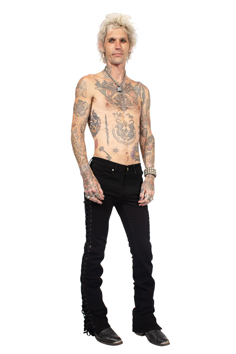 Side Lace Rocker Jeans