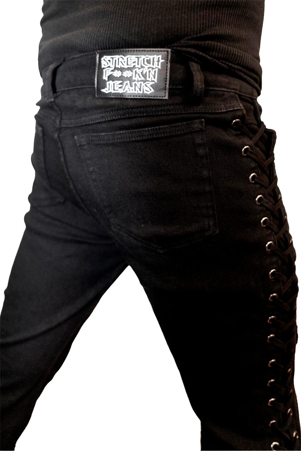 Side Lace Rocker Jeans - Image 10