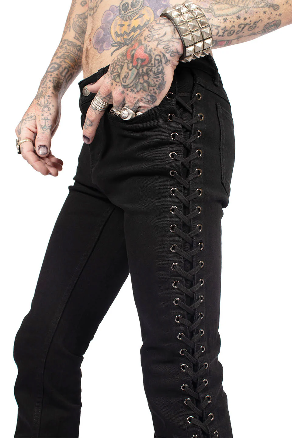 Side Lace Rocker Jeans - Image 2
