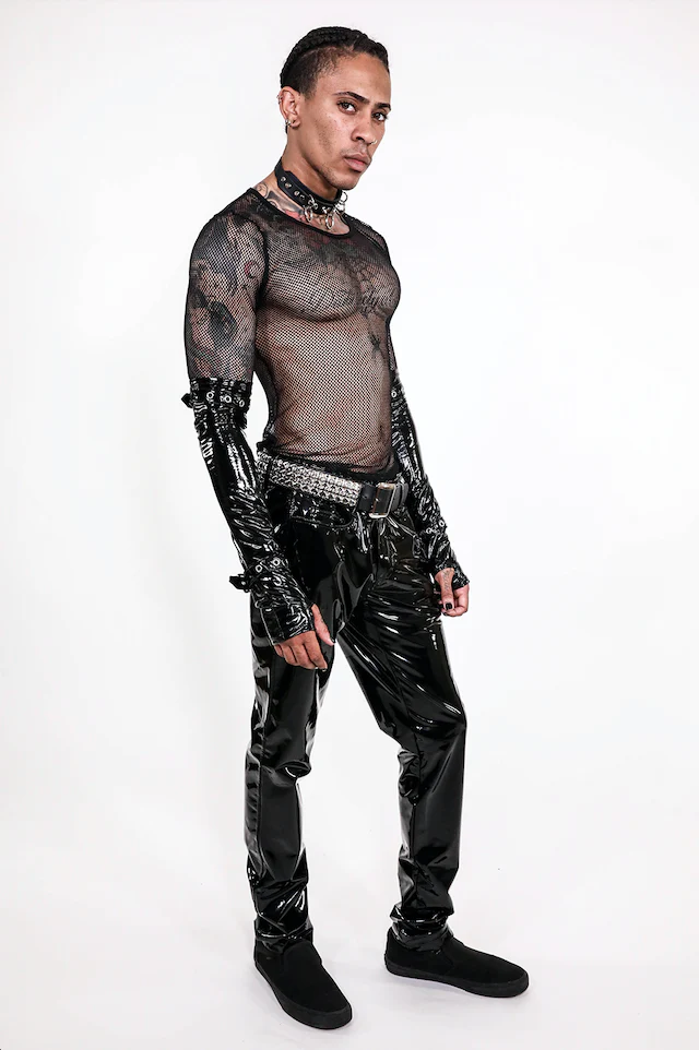 Skinny PVC Vinyl Stretch Jeans - Image 10