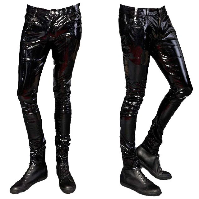 Skinny PVC Vinyl Stretch Jeans - Image 11