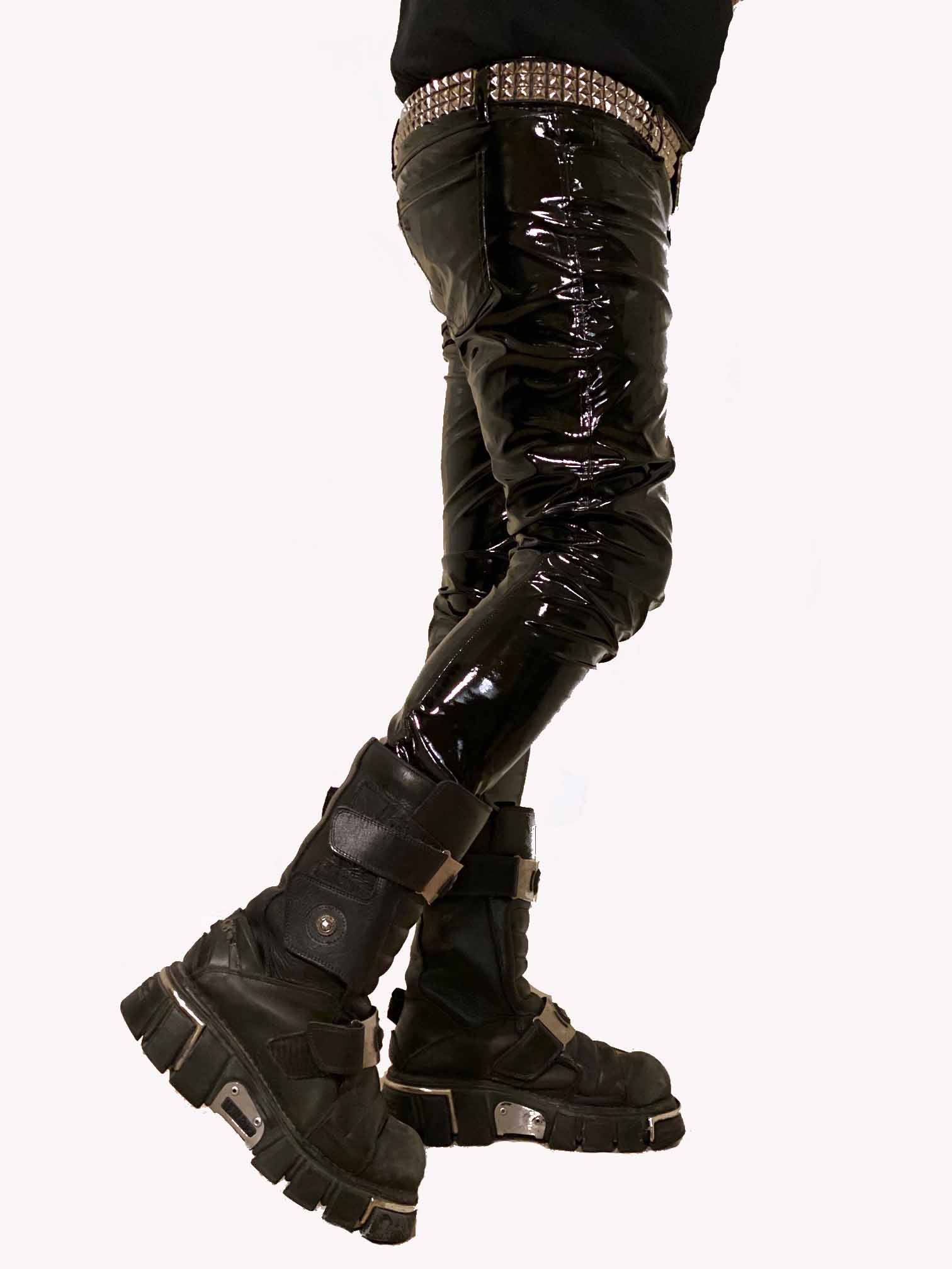 Skinny PVC Vinyl Stretch Jeans - Image 12
