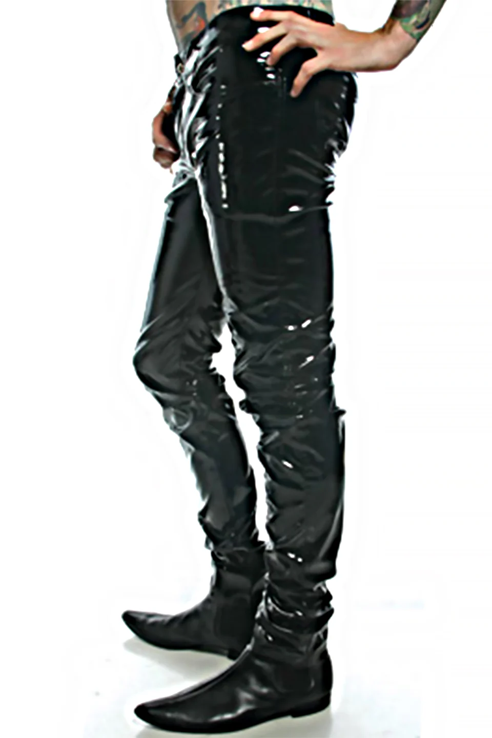 Skinny PVC Vinyl Stretch Jeans - Image 6