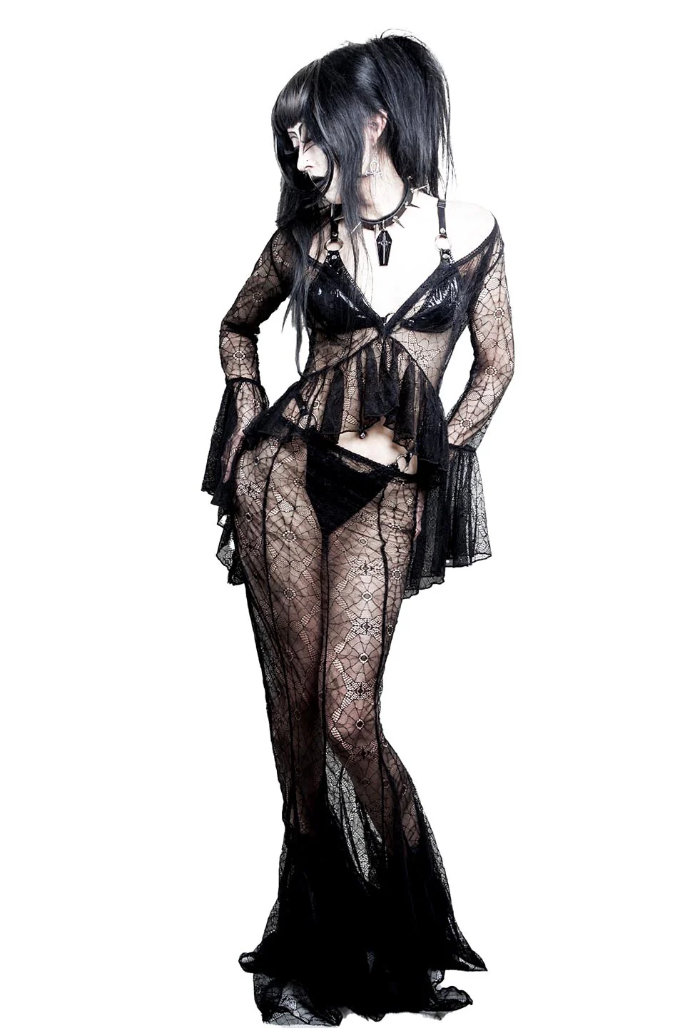 Webutante Spiderweb Mesh Maxi Skirt - Image 3