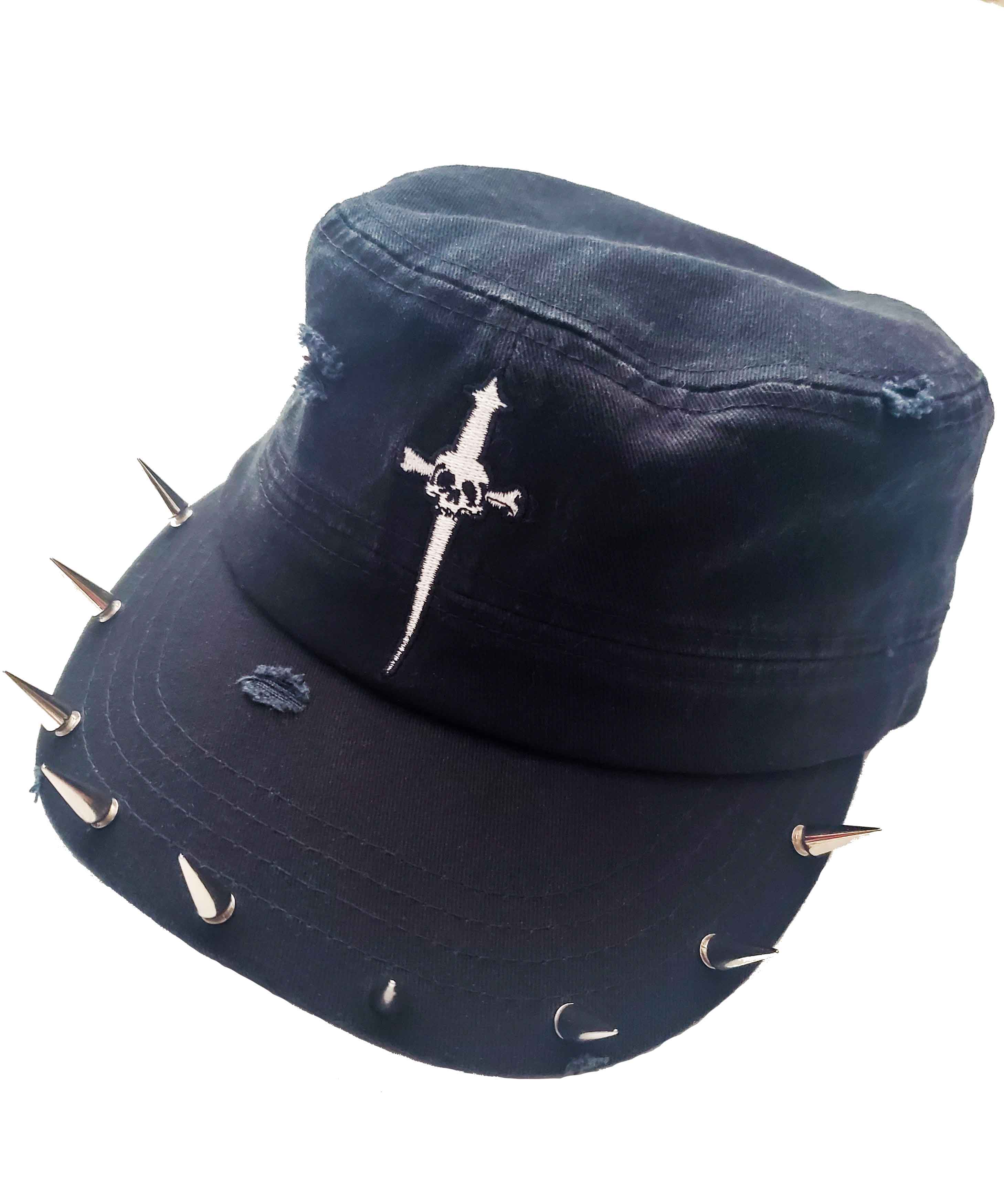 Spiked Distressed Rivethead Hat - Image 4