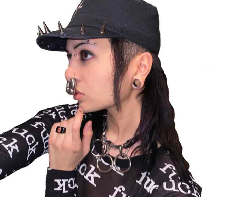 Spiked Distressed Rivethead Hat - Image 5