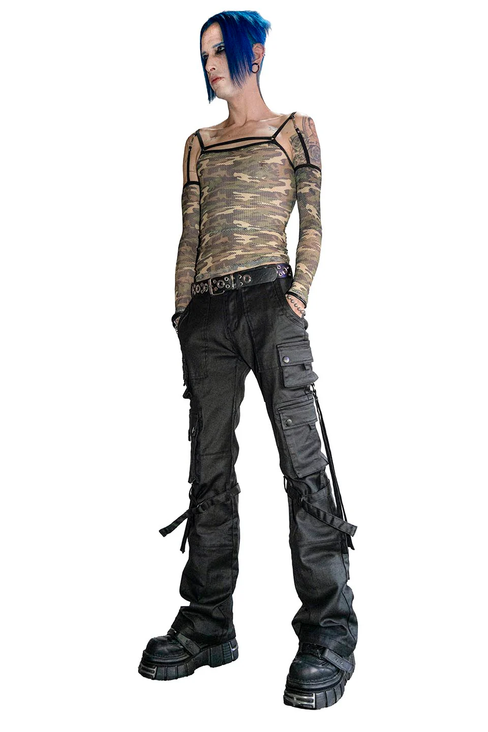 Future Division Wasted Waxed Unisex Cargo Jeans - Image 4