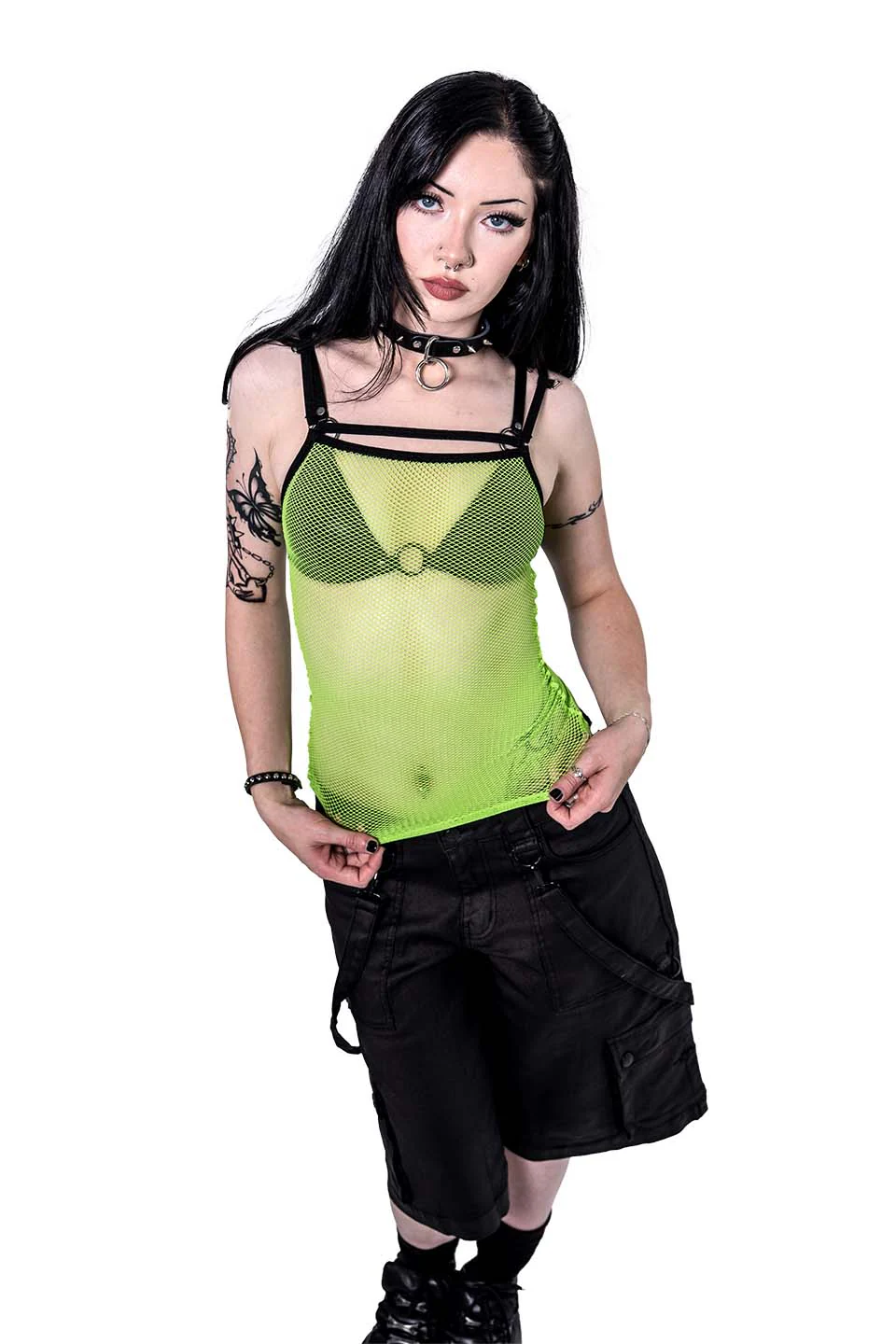 Cyber Green Transformer Fishnet Top - Image 6