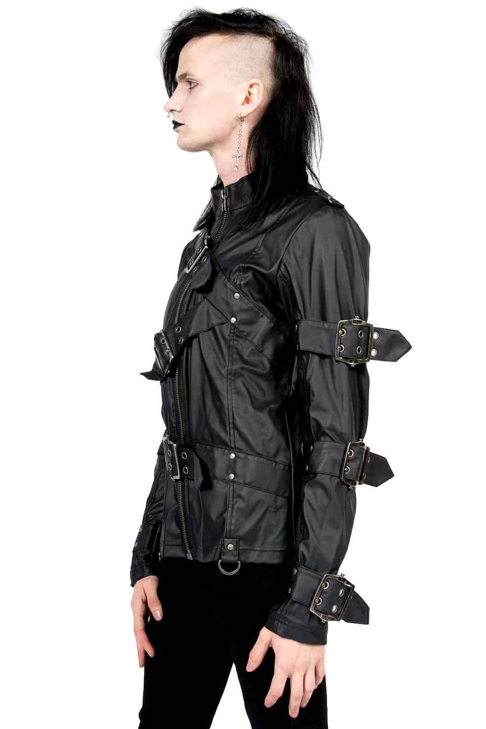 Vintage Vegan Leather Straight Jacket - Image 3