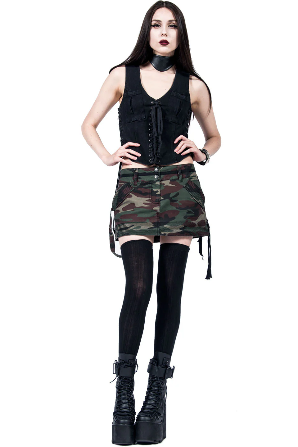 Vintage Camo Print Mini Skirt