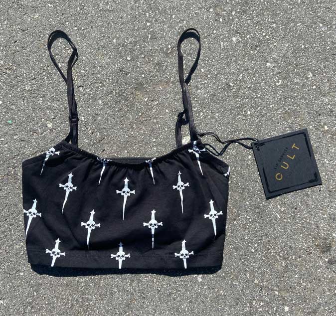 Vintage Dagger Print Bra Top