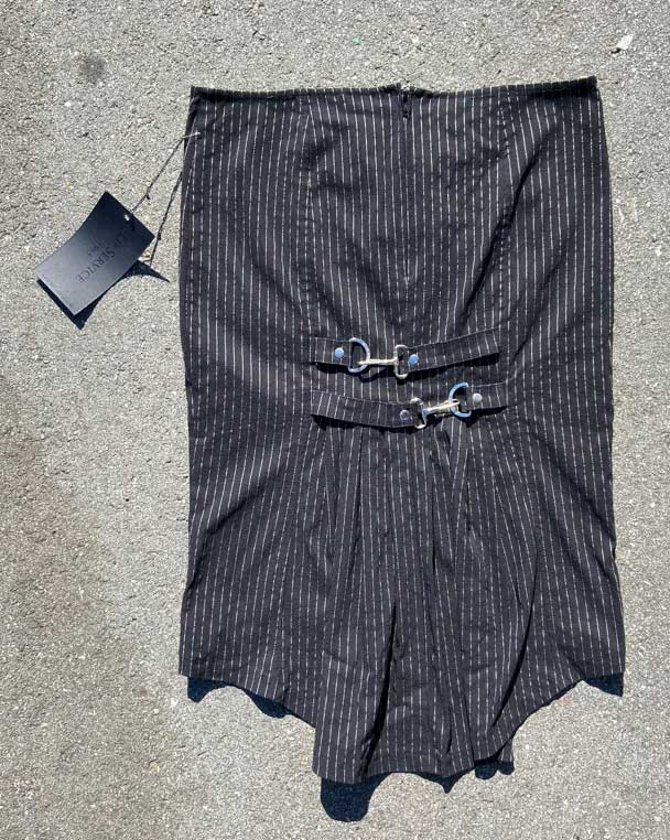 Vintage Gangsta Pranksta Pencil Skirt b/w Stripes - Image 2