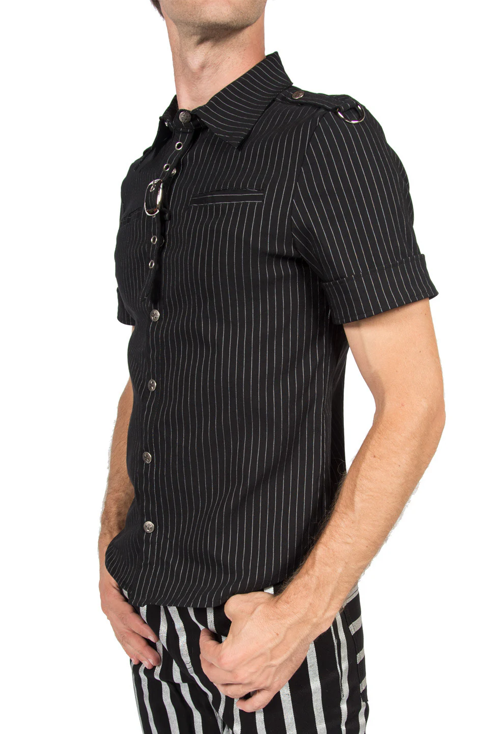 Vintage Gangster Prankster Pinstriped Shirt - Image 3