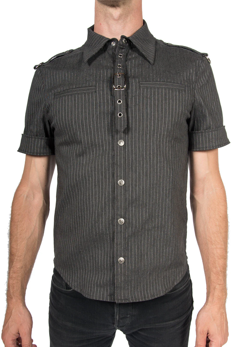 Vintage Gangster Prankster Pinstriped Shirt