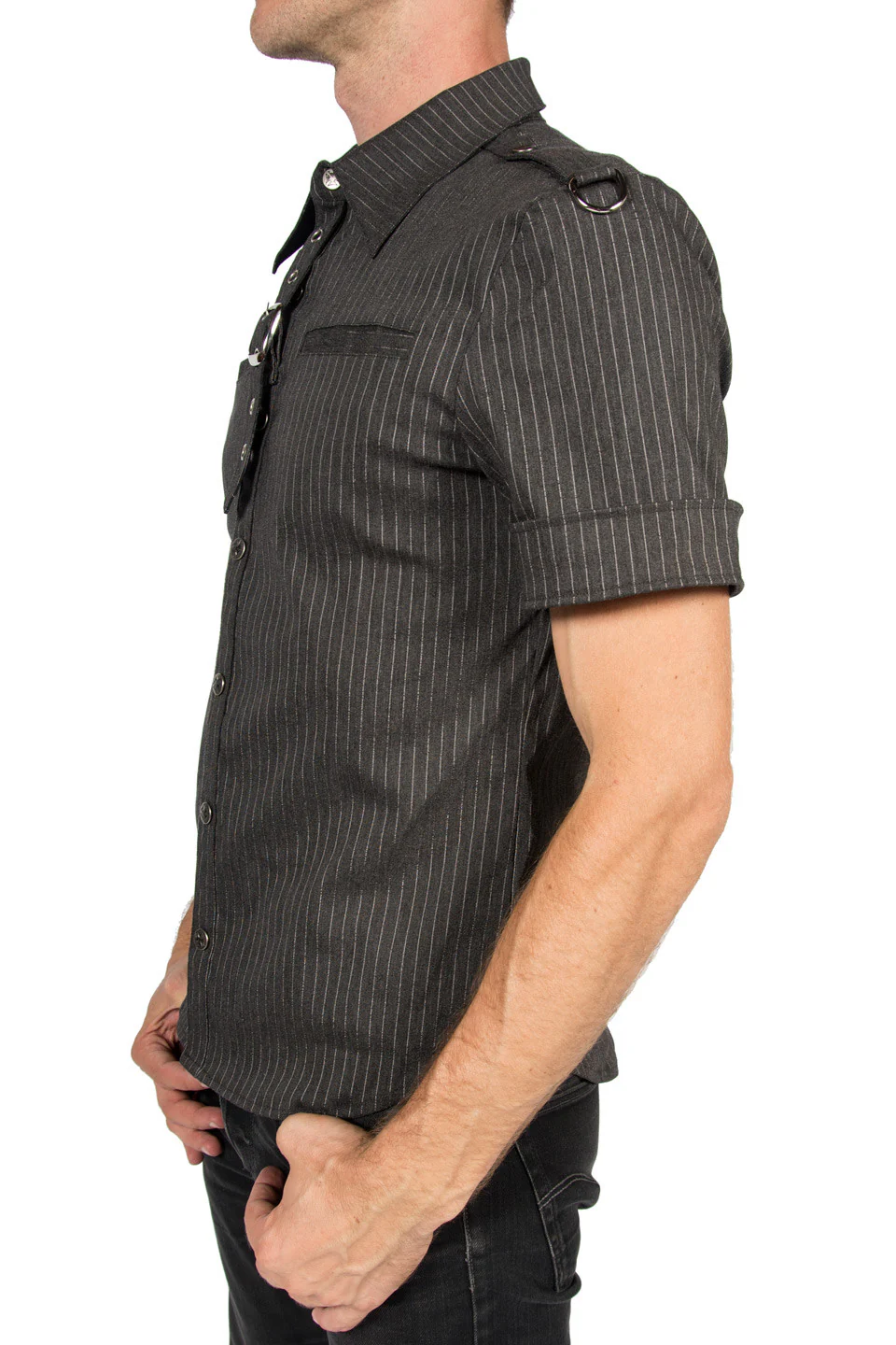 Vintage Gangster Prankster Pinstriped Shirt - Image 3