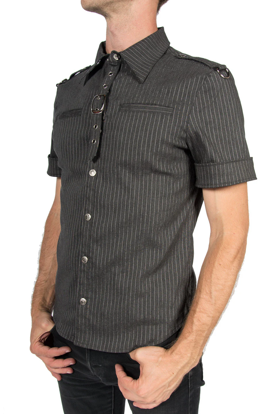 Vintage Gangster Prankster Pinstriped Shirt - Image 4