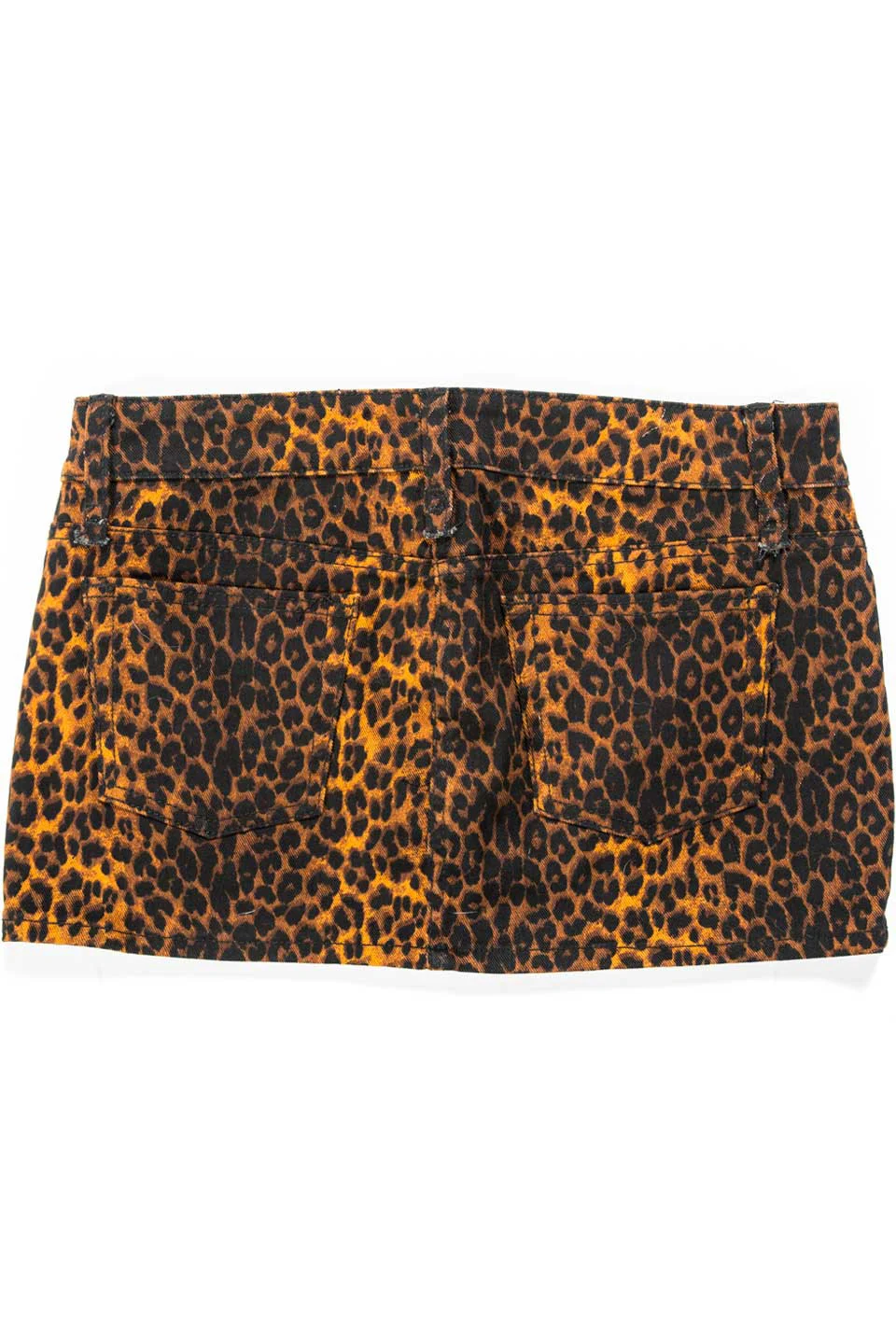 Vintage Leopard Short Jean Skirt - Image 5