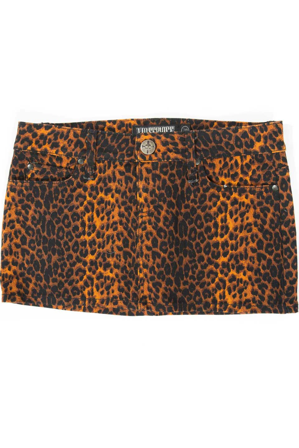 Vintage Leopard Short Jean Skirt - Image 6