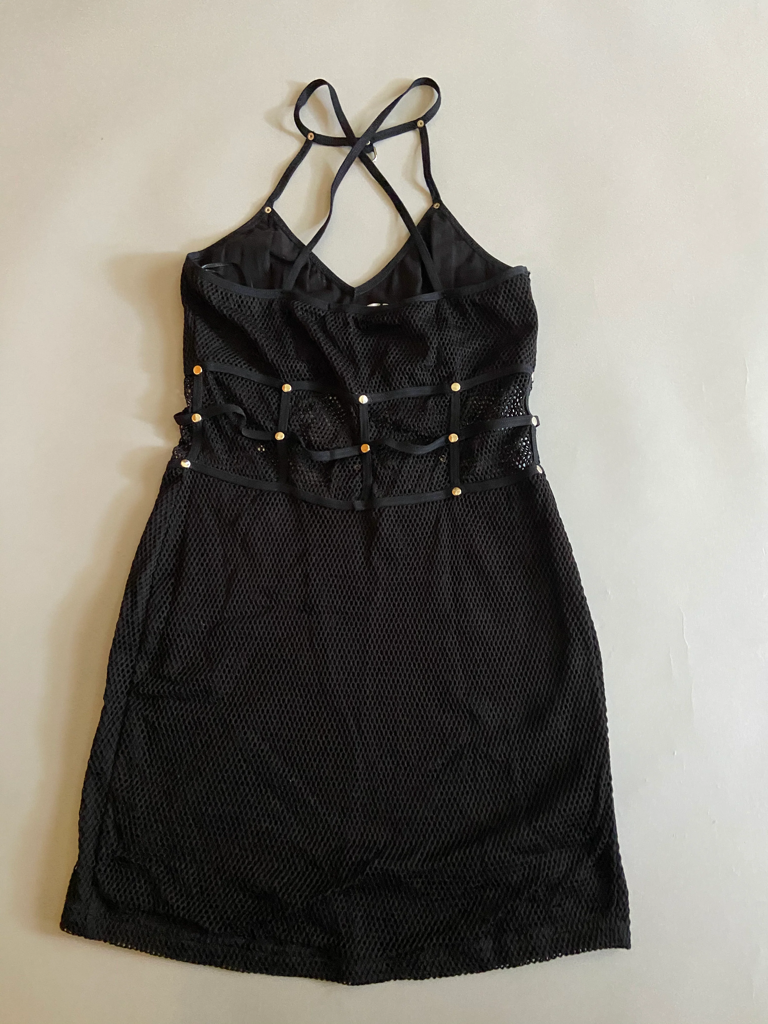 Vintage Lip Service Black Fishnet Mini Dress - Image 2