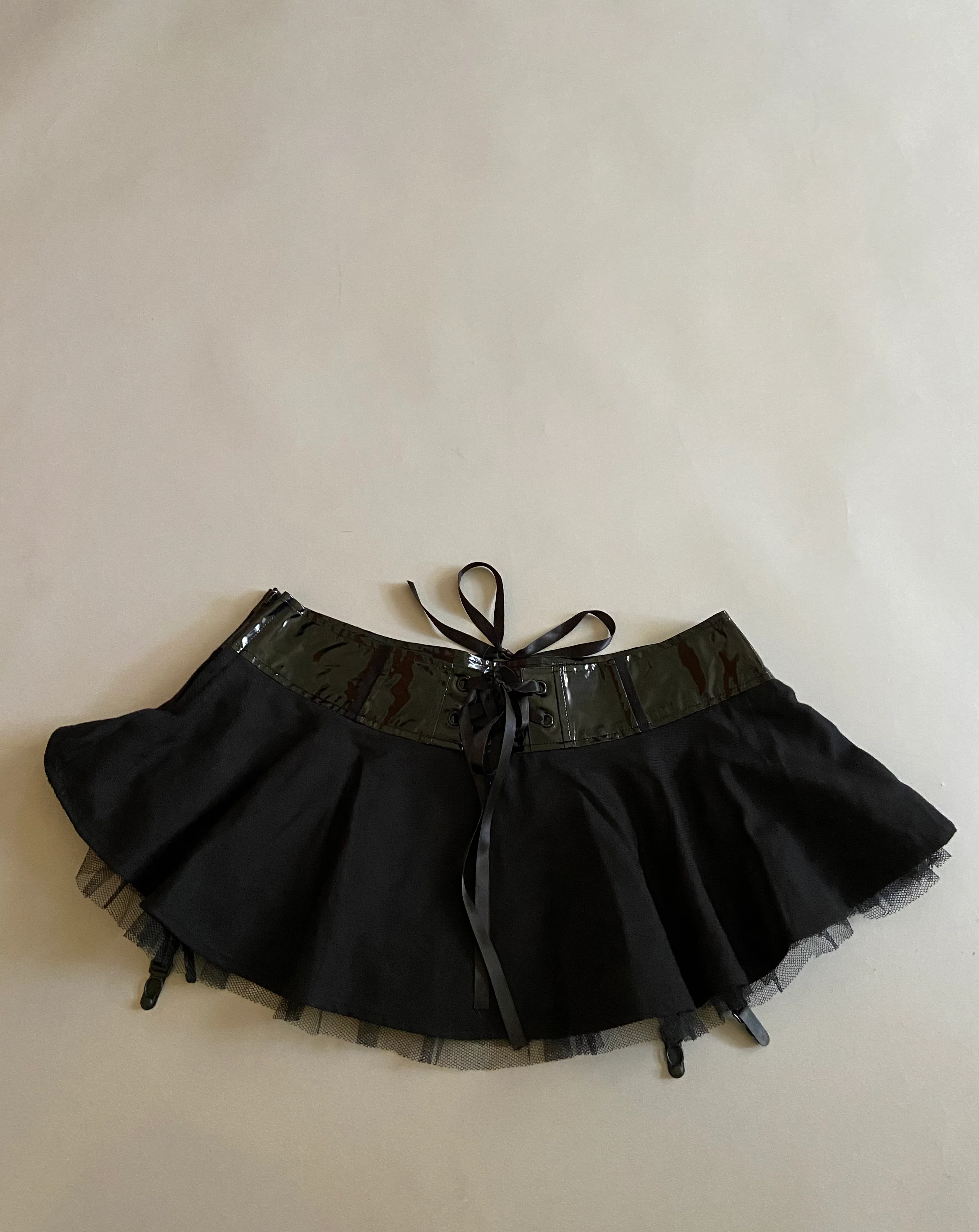 Vintage Lip Service Black Low Rider Garter Suspender Micro Mini - Image 2