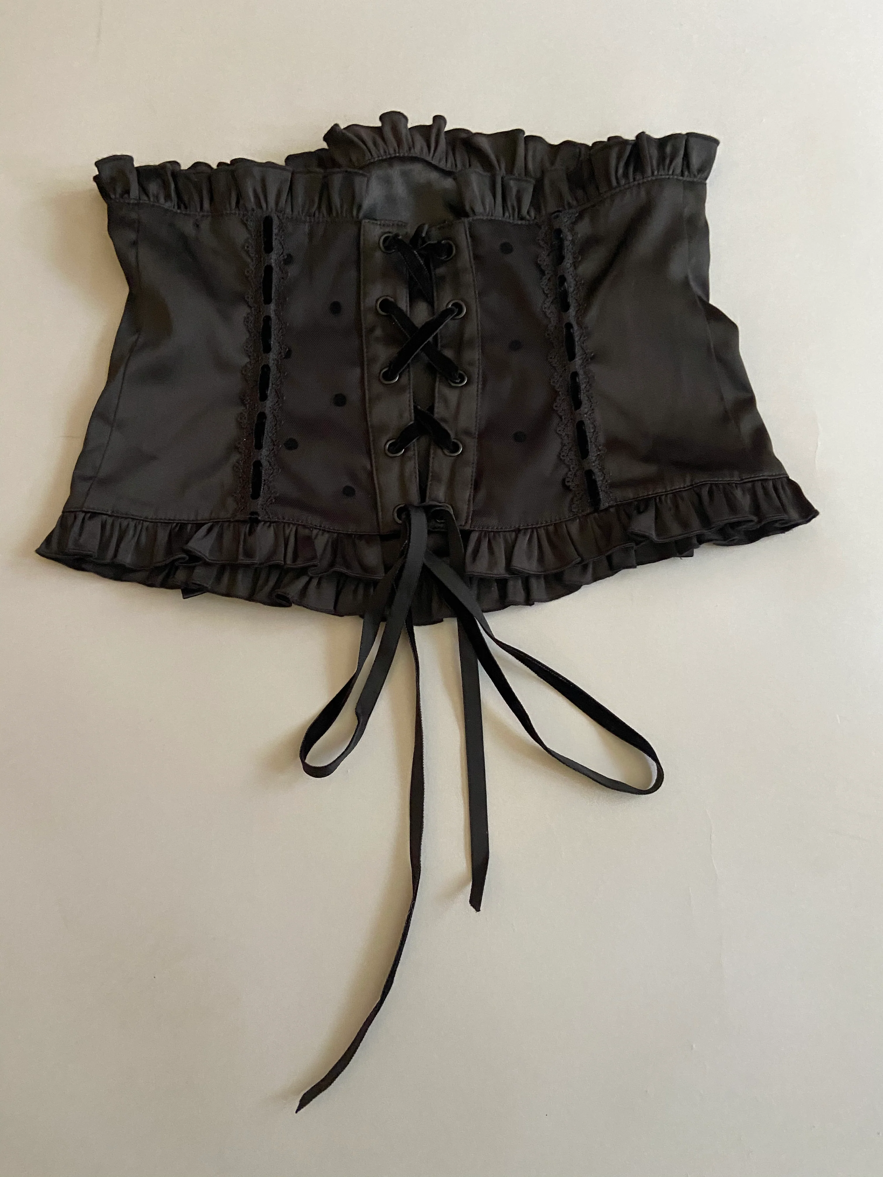 Vintage Lip Service Blacklist Black Stretch Satin Cincher - Image 2