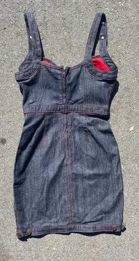 Vintage Rockabilly Rumble Denim Bustier Dress - Image 3