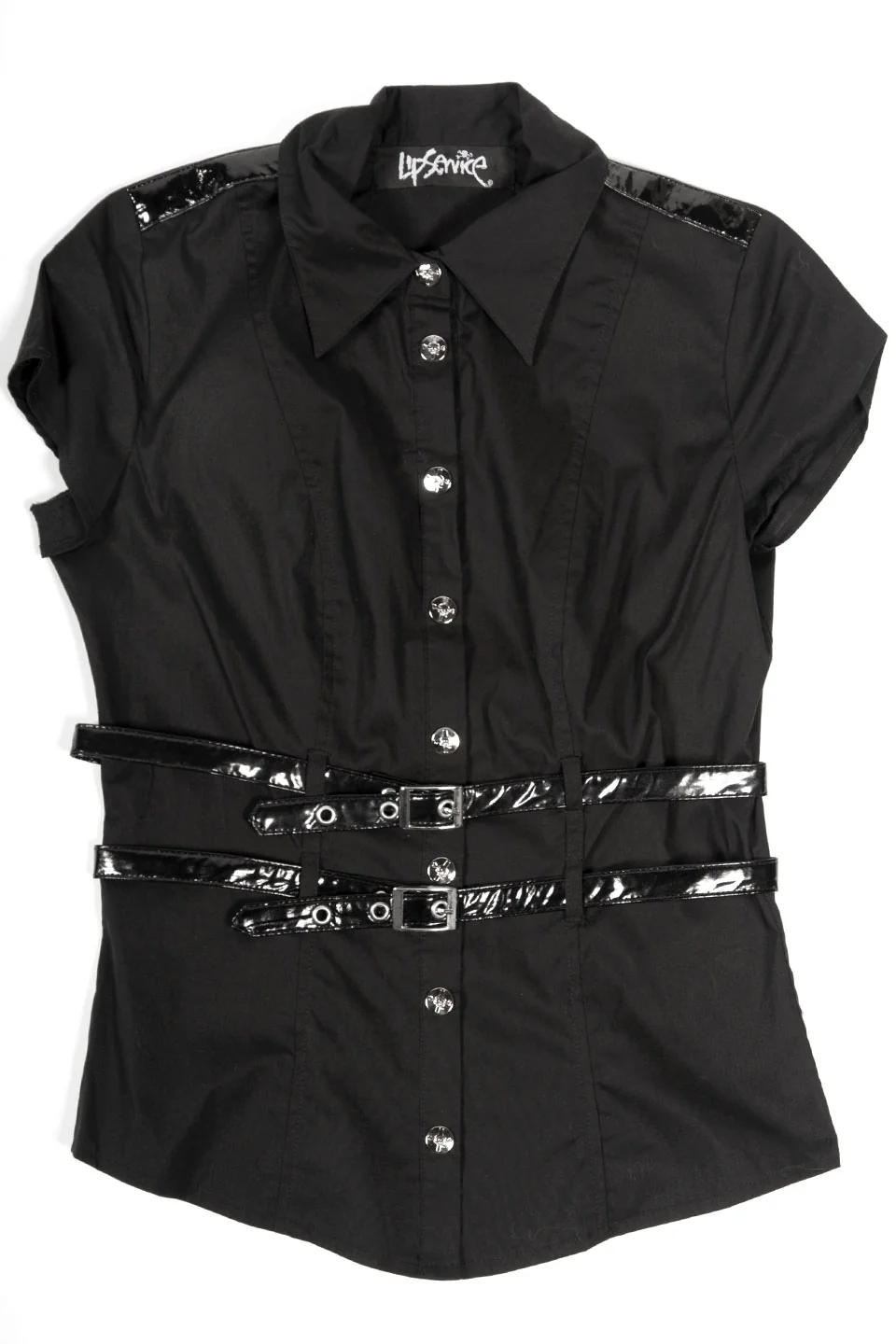 Vintage Cyber Goth Belt Shirt - Image 4