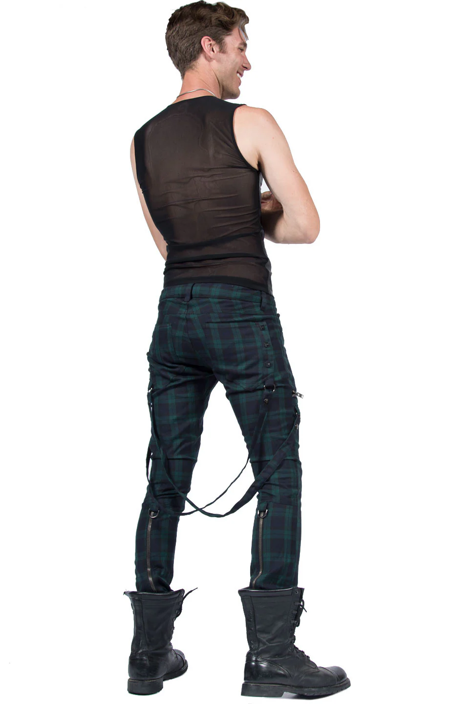 Vintage Zip Front Mesh Back Top - Image 2