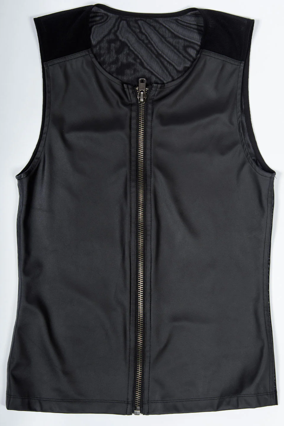 Vintage Zip Front Mesh Back Top - Image 3