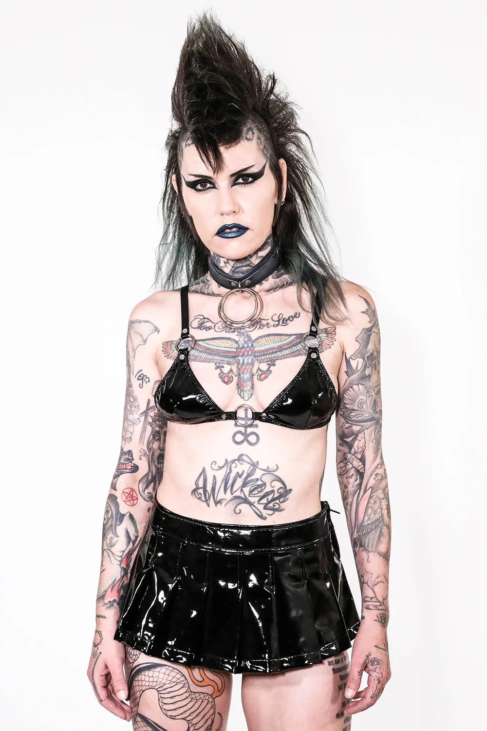 Vinyl PVC Pleated Micro Mini Skirt - Image 3