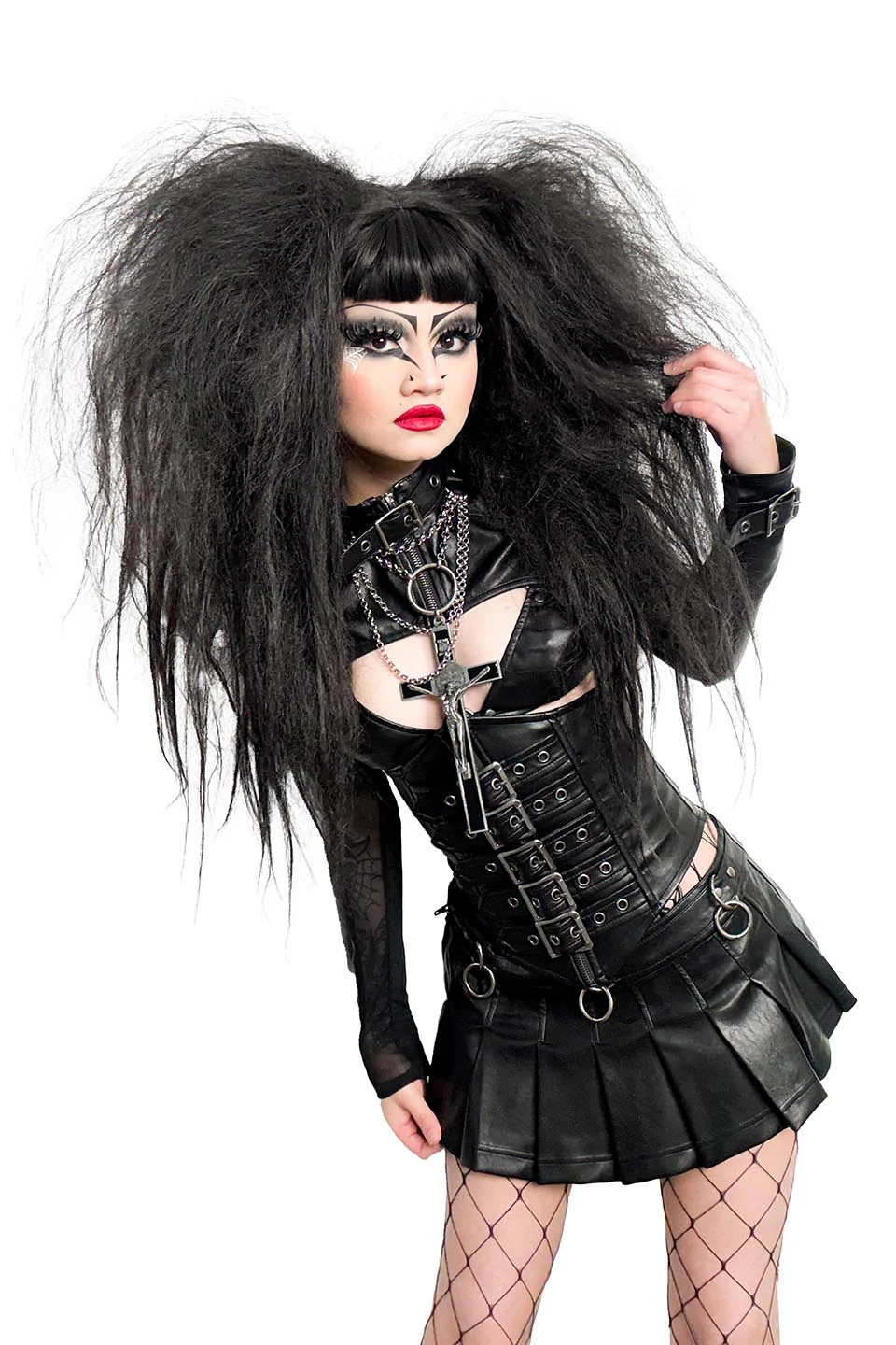 FETISH SHRUG JACKET in Matte Black PU Vegan Leather - Image 3