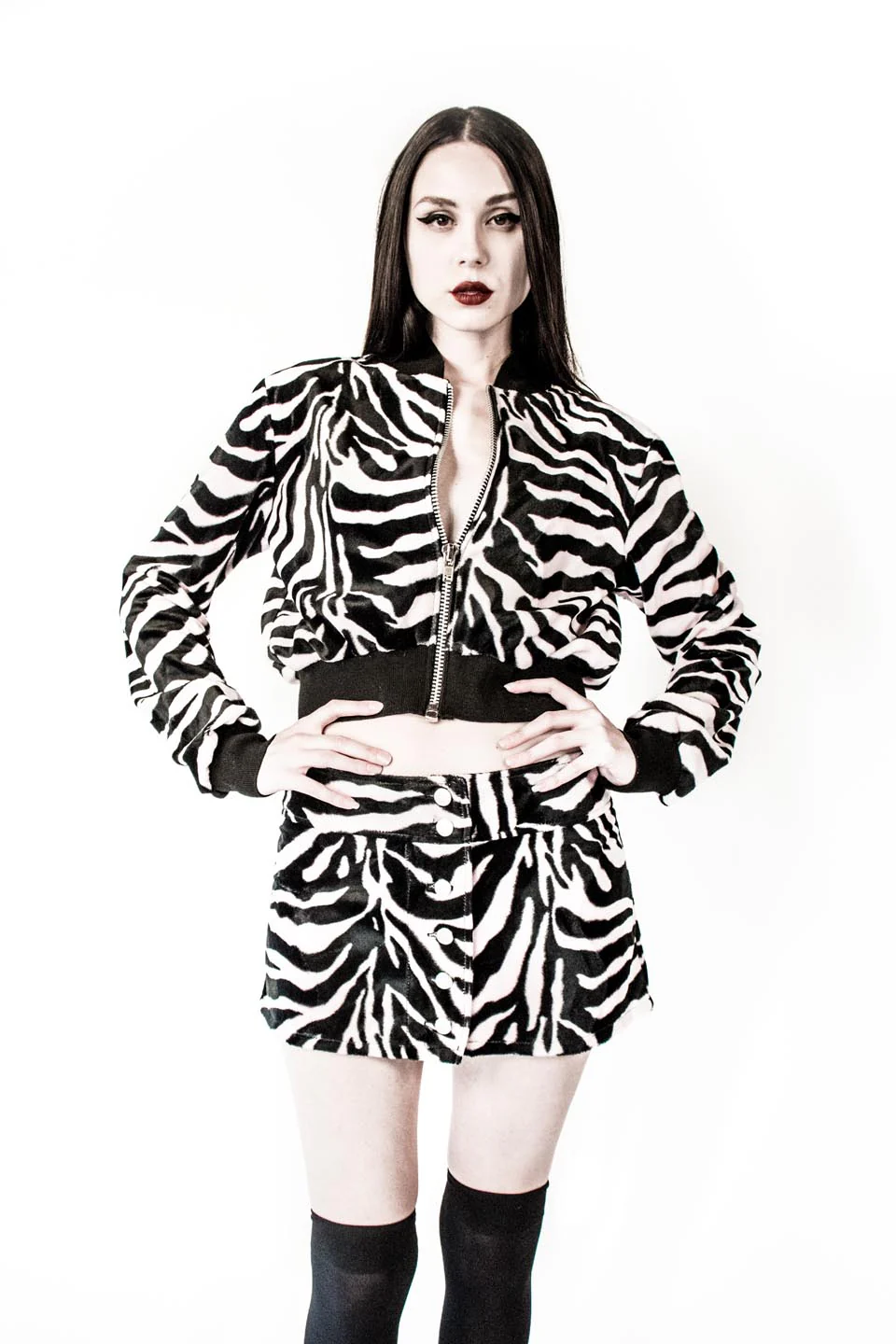 Vintage Zebra Bomber Jacket