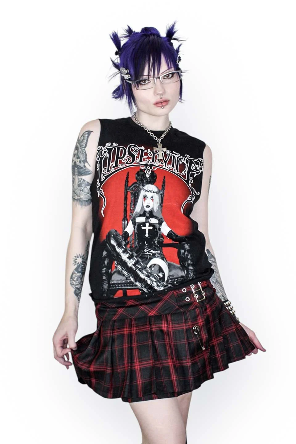 World's End Pleated Mini Skirt in Red & Black Plaid v2 - Image 5