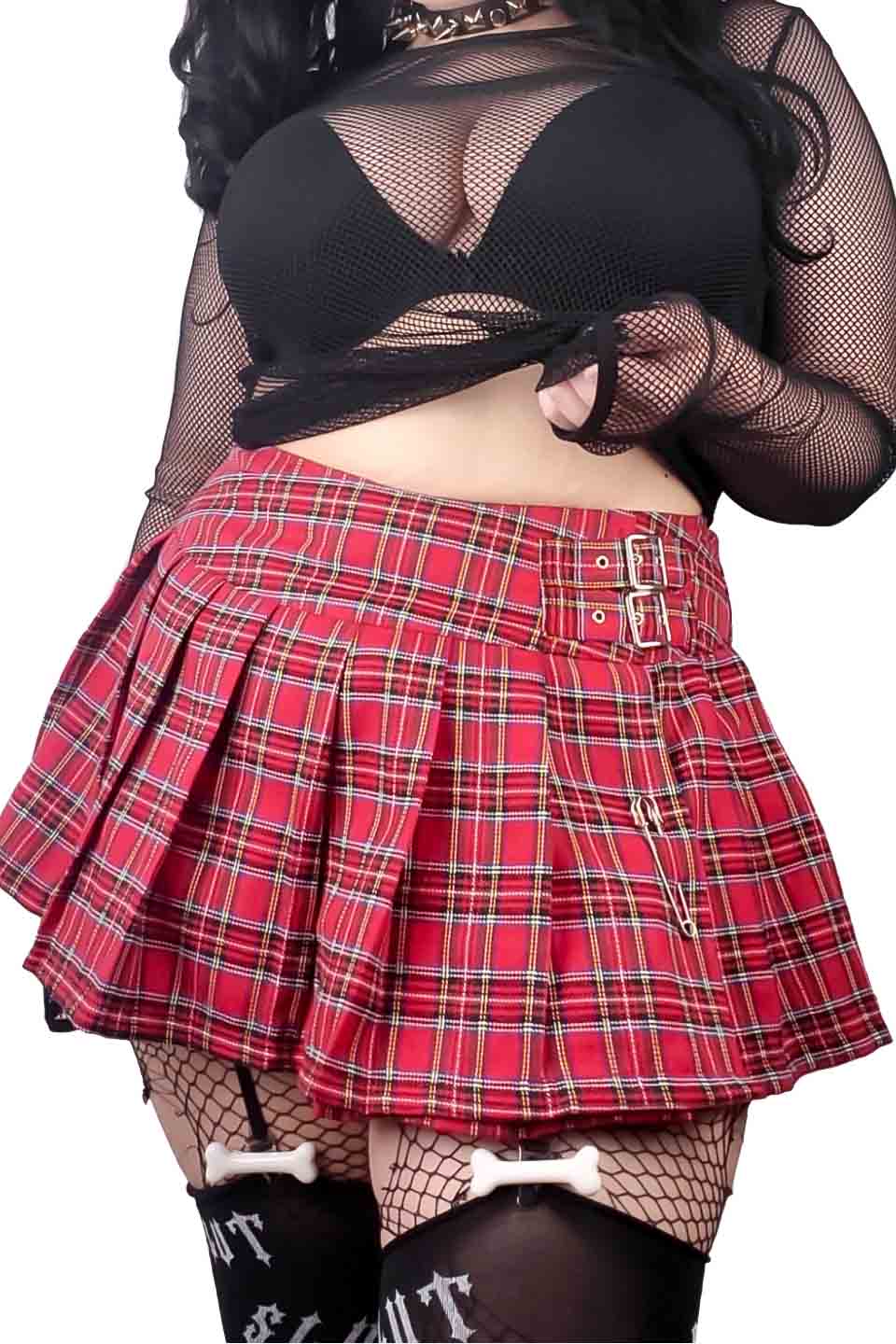 World's End Pleated Mini Skirt Red - Image 4