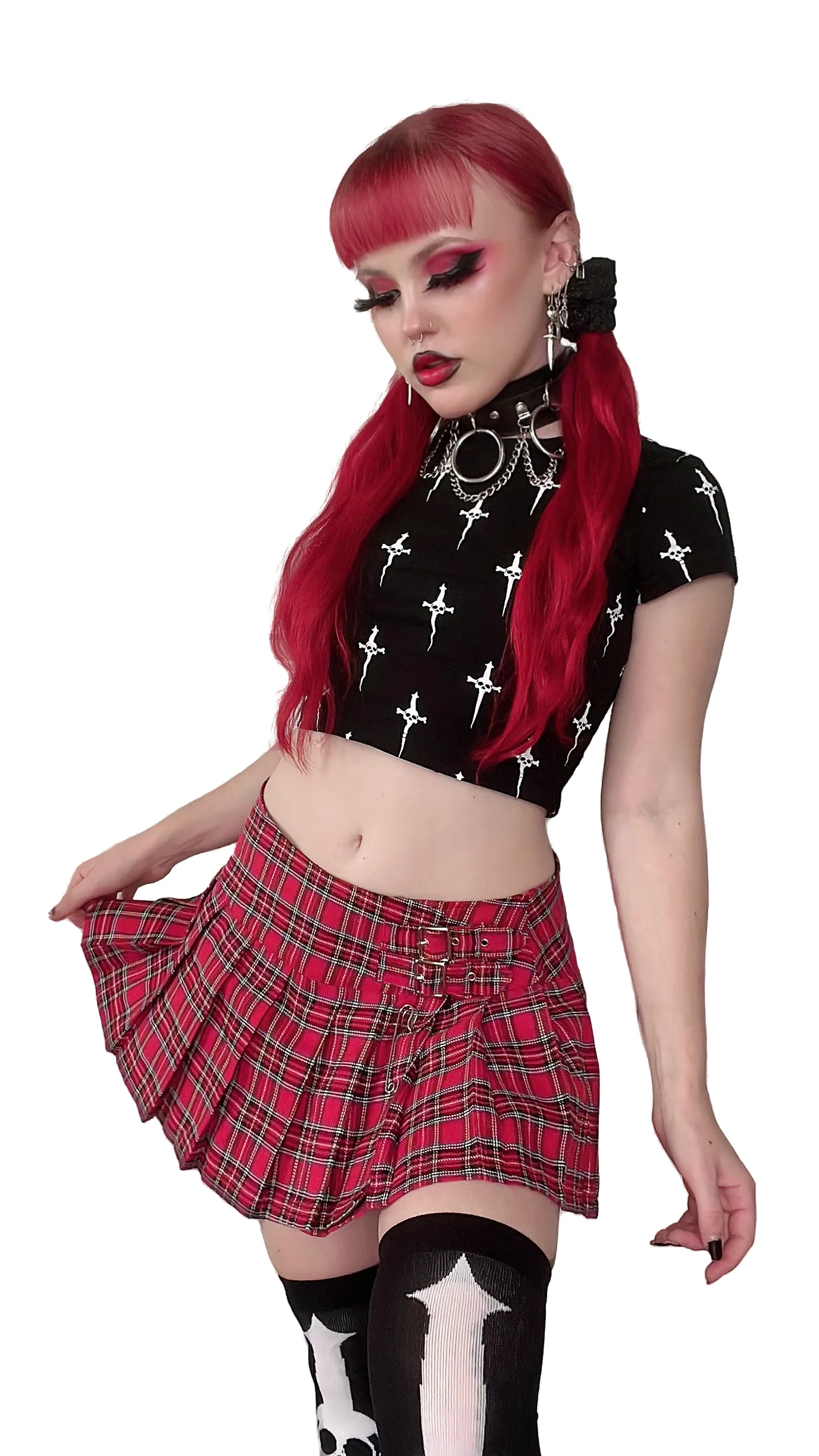 World's End Pleated Mini Skirt Red - Image 5