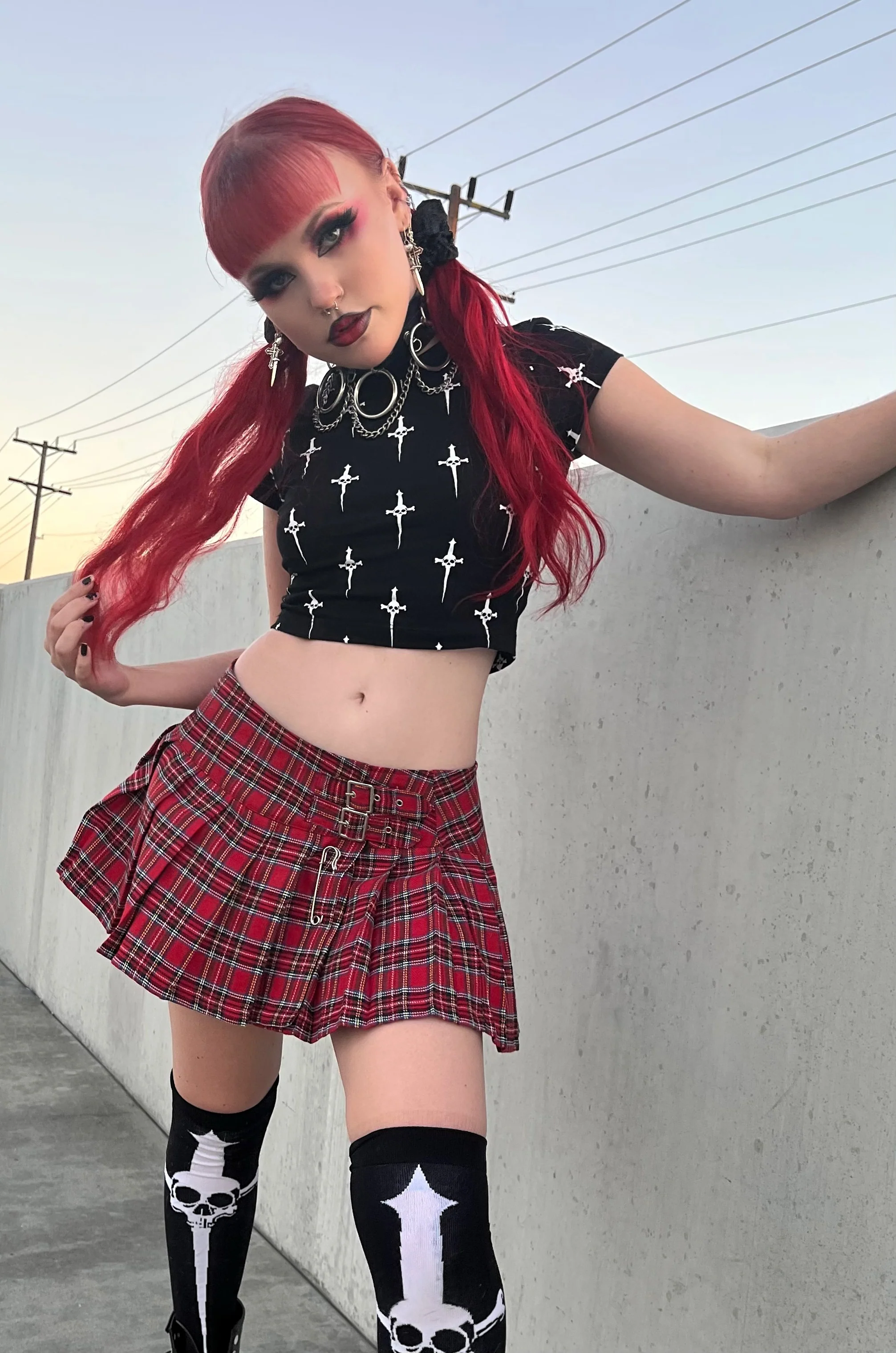 World's End Pleated Mini Skirt Red - Image 7
